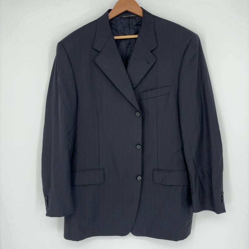 Canali Black Pinstripe Sport Coat Blazer